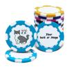 30-300 PCS Personalized Casino Chips with Logo,Text & Design 13 Grams Casino Grade Custom Clay Poker Chips Customizable Golf Ball Marker Custom Tokens for Halloween Poker chips(C,40MM) (Light Blue) view 1