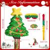 23.6 in Tall Christmas Tree Piata with Hanging Rope,Large Christma Tree Piata with Blindfold and Stick Confetti Christmas Party Decoration for Xmas Party Supplies Home Decorations (B Style) view 2