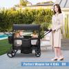 Voupou Luxury 4 Seater Wagon Stroller All-Terrain Baby Tandem for 2 3 4 Kids Push&Pull Foldable Wagon with 5-Point Harness,Adjustable Canopy,Snack Tray for Toddlers Beach,Park & Outdoor Adventures view 2