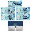 5pc/Set Arctic World Animal Silvery Banknotes Arctic Wolves, Polar Bears, Seals, Arctic Foxes Blue Whales Plastic Money with UV Gift view 1
