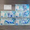 5pc/Set Arctic World Animal Silvery Banknotes Arctic Wolves, Polar Bears, Seals, Arctic Foxes Blue Whales Plastic Money with UV Gift view 2