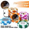 30-300 PCS Personalized Casino Chips with Logo,Text & Design 13 Grams Casino Grade Custom Clay Poker Chips Customizable Golf Ball Marker Custom Tokens for Halloween Poker chips(C,40MM) (Orange) view 2