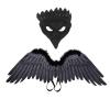 2 Pcs Crow Mask Wing Cosplay Set,Realistic Halloween Bird Costume for Role-Play Party,Christmas,Masquerad,Black Raven Eyes Masks Outfit view 1