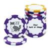 30-300 PCS Personalized Casino Chips with Logo,Text & Design 13 Grams Casino Grade Custom Clay Poker Chips Customizable Golf Ball Marker Custom Tokens for Halloween Poker chips(C,40MM) (Purple) view 1