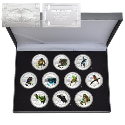 10pc/Box African Gambia Rare Animal Commemorative Coin 1000 Dalasis Wildlife Challenge Coin Collectibles Souvenir Gift