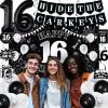 16th Birthday Decorations for Boys Girls, Black White Happy 16th Birthday Party Decorations, Happy 16th Birthday Backdrop, Foil Balloons 16, Banner, Balloons, Hanging Swirls, Birthday Cards Set 45pcs view 2