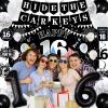 16th Birthday Decorations for Boys Girls, Black White Happy 16th Birthday Party Decorations, Happy 16th Birthday Backdrop, Foil Balloons 16, Banner, Balloons, Hanging Swirls, Birthday Cards Set 45pcs view 4