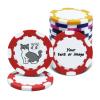 30-300 PCS Personalized Casino Chips with Logo,Text & Design 13 Grams Casino Grade Custom Clay Poker Chips Customizable Golf Ball Marker Custom Tokens for Halloween Poker chips(C,40MM) (Red) view 1