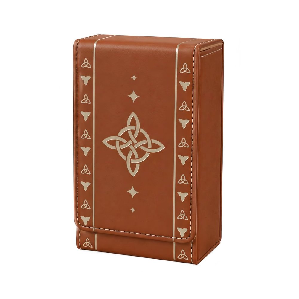 FNYDOX Tarot Card Case - Witch's Knot Tarot Card Storage Box, Leather Tarot Card Holder Playing Card Accessories Tarot Card Sleeves, Tarot Bags and Pouches