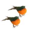 2Pcs Simulation Robin Bird Figurines - Creative Feather Garden Decorations Miniature Outdoor Animal Props view 2