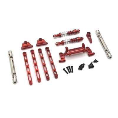 For MN82 LC79 For MN78 1/12 Metal For Chassis Link Rod Pull Rod Mount Shock Absorber Drive Shaft Set RC Car Upgrade Parts Replacement RC Upgrade Parts(Red)
