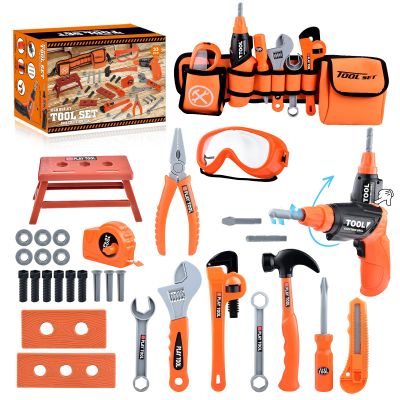 CASRRA Kids Tool Set Toddlers Tool Kit Kids Toddlers Tool Belt 3 4 5 Year Old Construction Tools Toys for Boys Birthday Gifts Age 3 4 5