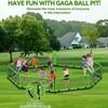 Gaga Ball Pit for Kids, Portable Gagaball Court 15ft Equipped with Carry Bag, 2 Gaga Balls, Wind Ropes and Ground Spikes for Sport Games and Indoor & Outdoor Activities view 3
