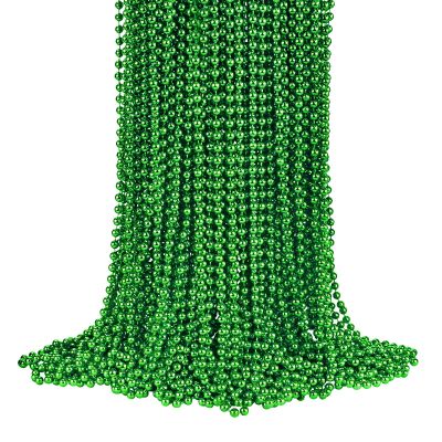 72 PCS St. Patricks Day Beads Necklace, Christmas Bead Necklaces, Green Mardi Gras Beads, 33 Inch Green Bead Necklaces for Mardi Gras St. Patricks Day Day Christmas Festive Events, Party Favors