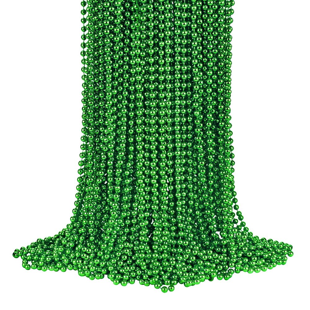 72 PCS St. Patricks Day Beads Necklace, Christmas Bead Necklaces, Green Mardi Gras Beads, 33 Inch Green Bead Necklaces for Mardi Gras St. Patricks Day Day Christmas Festive Events, Party Favors