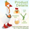 12pcs 7in Desk Goose Outfits Clothes, Include 6 Mini Knitted Hats and 6 Bibs Adjustable Magnetic Porch Goose Key Holder Accessories Funny Desk Decoration for Office Home view 4