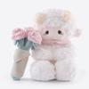 11.4" White Lamb Plush Stuffed Animal with Removable Bouquet of Pink Roses - Ultra Soft & Interactive Cuddly Toy Gift, A Surprise That Never Fades view 1