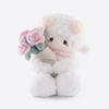 11.4" White Lamb Plush Stuffed Animal with Removable Bouquet of Pink Roses - Ultra Soft & Interactive Cuddly Toy Gift, A Surprise That Never Fades view 2