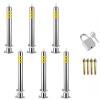 Stainless Steel Traffic Bollard Post - 24-44 Inch Height, Reflective Driveway Barrier with Lockable Base(6 pack/24inch) view 1