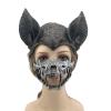 2 Pcs Bat Ears and Mask Set,Half Face Skull Bat Mask,Skeleton Bat Costume for Role-Play Party,Animal Skull Masks (Silver) view 1