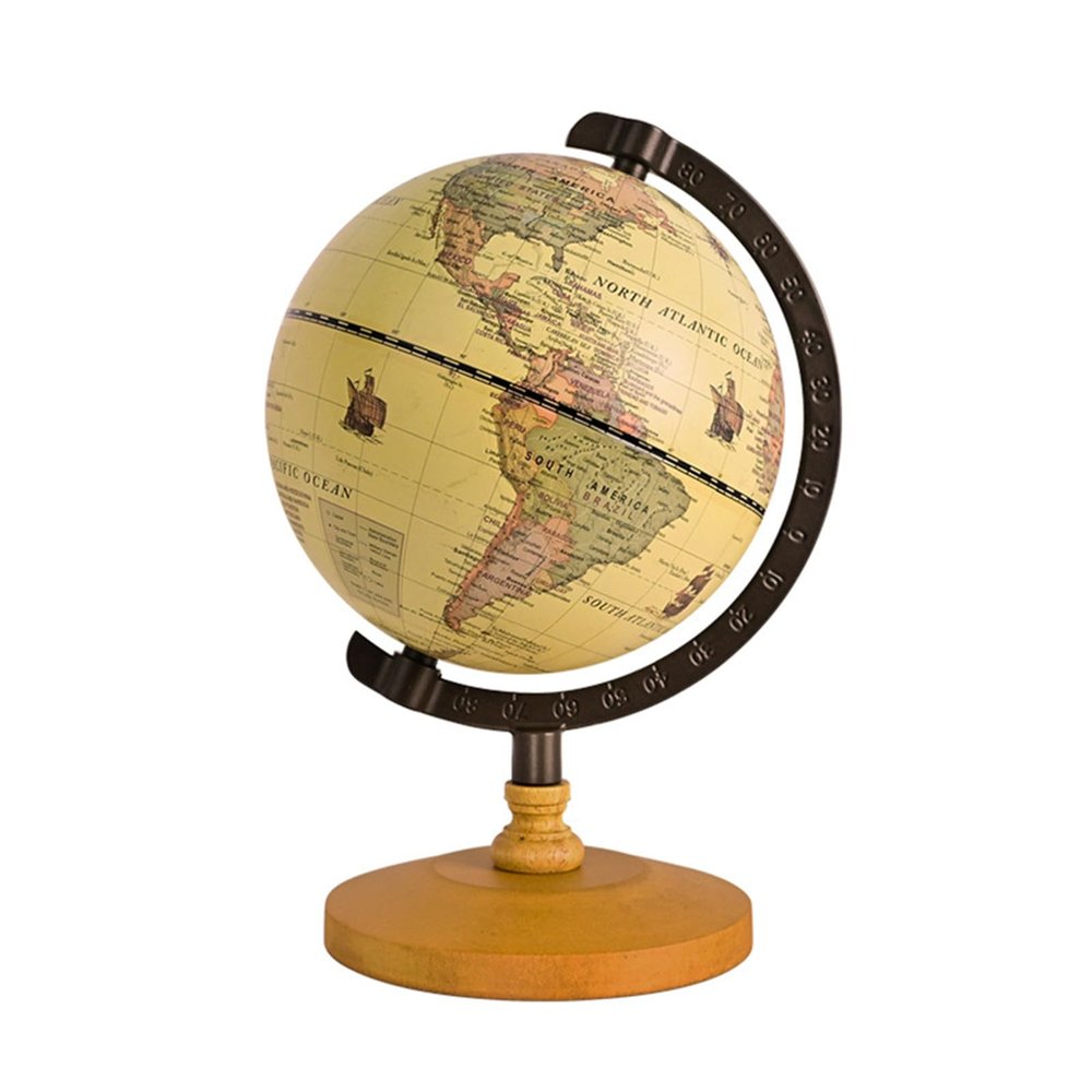 14 For Cm Antique W/Wooden Stand Desktop Decorations Students Geographic Educational Tool And World