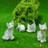 4 Pcs Mini Gray Cat Figurines in Different Poses - Cute Resin Kittens for Fairy Garden Accessories, DIY Terrarium Crafts, Moss Landscapes, Home Ornament , Desk & Car Decorations, Birthday Gifts view 3