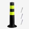 High Visibility PU Elastic Column Barricade - Flexible Traffic Posts for Driveways and Parking Areas(Black,Tall/17.7in) view 1