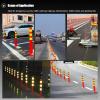 High Visibility PU Elastic Column Barricade - Flexible Traffic Posts for Driveways and Parking Areas(Black,Tall/17.7in) view 3