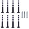 30-Inch Flexible Traffic Barricade Post with Reflective Band for Driveway and Crowd Control(Black+white,8pack) view 1