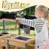 ROBOTIME Mud Kitchen for Kids Outdoor, Wood Outdoor Kitchen with Insect Observation Box & Planter Box, Toddler Play Kitchen with Removable Sink & Faucet, Pretend Outdoor Playset view 3