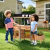 ROBOTIME Mud Kitchen for Kids Outdoor, Wood Outdoor Kitchen with Insect Observation Box & Planter Box, Toddler Play Kitchen with Removable Sink & Faucet, Pretend Outdoor Playset view 4