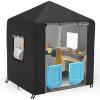 COSHNIBI Outdoor Kids Playhouse Cover,Waterproof,Sun Protection Play House Covers Suitable for All Around Playtime Patio with Canopy Playset,56" W x 56" D x 60.2" H,Black view 1