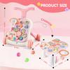 AuntyFey Baby Walker, 3 in 1 Push Walker for Baby Girls Boys, Baby Walking Toy for 1 Year Old Learning to Walk, Sit to Stand Baby Walker Push Toy for Girl 12 Months, Pink view 2