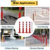 30-Inch Flexible Traffic Barricade Post with Reflective Band for Driveway and Crowd Control(Black+white,4 pack) view 2