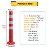 30-Inch Flexible Traffic Barricade Post with Reflective Band for Driveway and Crowd Control(Black+white,4 pack) view 3