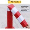 30-Inch Flexible Traffic Barricade Post with Reflective Band for Driveway and Crowd Control(Black+white,4 pack) view 4