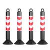 80cm Tall Reflective Traffic Cones - Durable PU Parking Bollards for Driveway and Construction Zones(Black+red,4 pack) view 1