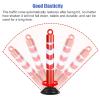 80cm Tall Reflective Traffic Cones - Durable PU Parking Bollards for Driveway and Construction Zones(Black+red,4 pack) view 4