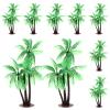 10 PCS Mini Plastic Palm Trees, 5.5inch Palm Tree Cake Topper Green Coconuts Trees Cupcake Toppers Mini Fake Palm-Tree Decor Figurines Tropical Rainforest Diorama Supplies for Micro Aquarium Birthday view 1