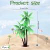 10 PCS Mini Plastic Palm Trees, 5.5inch Palm Tree Cake Topper Green Coconuts Trees Cupcake Toppers Mini Fake Palm-Tree Decor Figurines Tropical Rainforest Diorama Supplies for Micro Aquarium Birthday view 2