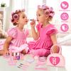 Kids Washable Makeup Kits for Little Girls - 18 Pcs Toddler Non Toxic Real Make Up Set with Lipstick - Easter Basket Stuffers for 3 4 5 6 7 8 9 10 Years Old Pink Initial Heart Purse Birthday Toys - H view 2