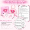 Kids Washable Makeup Kits for Little Girls - 18 Pcs Toddler Non Toxic Real Make Up Set with Lipstick - Easter Basket Stuffers for 3 4 5 6 7 8 9 10 Years Old Pink Initial Heart Purse Birthday Toys - H view 3