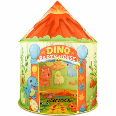 Amplov LED Dinosaur Play Tent for Kids, 53"  41" Light Up Pop Up Indoor/Outdoor Playhouse Fort with Carrying Bag, Foldable Dino Pretend Play Tent for Toddlers Ages 35, Ideal Gift for Ages 39