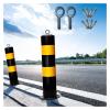 20-Inch Tall Reflective Traffic Bollard Post - Lockable Metal Barrier for Driveways, Sidewalks, and Parking Lots(2 Piece) view 1