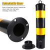 20-Inch Tall Reflective Traffic Bollard Post - Lockable Metal Barrier for Driveways, Sidewalks, and Parking Lots(2 Piece) view 3