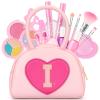 Kids Washable Makeup Kits for Little Girls - 18 Pcs Toddler Non Toxic Real Make Up Set with Lipstick - Valentines Day Gifts for 3 4 5 6 7 8 9 10 Years Old Pink Initial Heart Purse Birthday Toys - I view 1