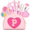 Kids Washable Makeup Kits for Little Girls - 18 Pcs Toddler Non Toxic Real Make Up Set with Lipstick - Valentines Day Gifts for 3 4 5 6 7 8 9 10 Years Old Pink Initial Heart Purse Birthday Toys - P view 1