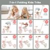 Baby Tricycle, 7 in 1 Foldable Kids Trike with Reversible Seat, Adjustable Parent Push Handle, Removable Canopy, A Versatile Toddler Trike for Boys & Girls Ages 18 Months-5 Years (Pink) view 4