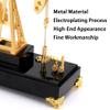 Metal Oil Well Pump Jack Model, Electric 3D Pumping Unit Model Simulation Oilfield Operation Mechanical Machine Equipment Model, Industrial Desk Decor with Golden Plated Finish(Color:No Cover) view 3