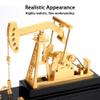 Metal Oil Well Pump Jack Model, Electric 3D Pumping Unit Model Simulation Oilfield Operation Mechanical Machine Equipment Model, Industrial Desk Decor with Golden Plated Finish(Color:No Cover) view 4